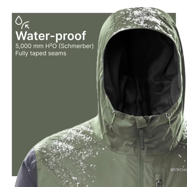 quechua waterproof jacket -10 degree teal color